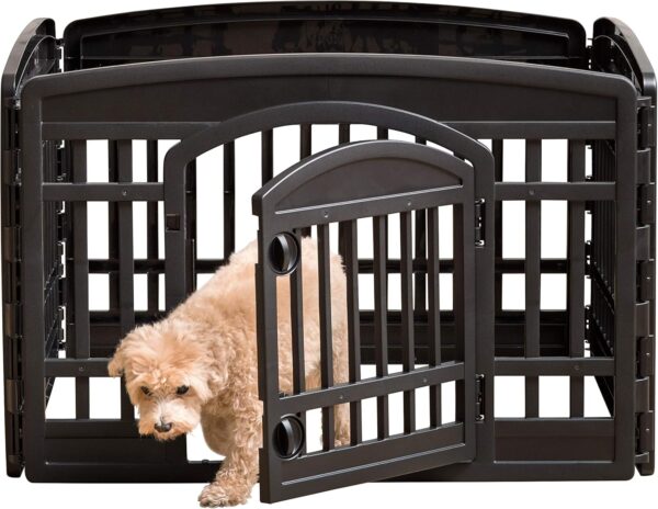 IRIS USA 24" Exercise 4-Panel Pet Playpen with Door